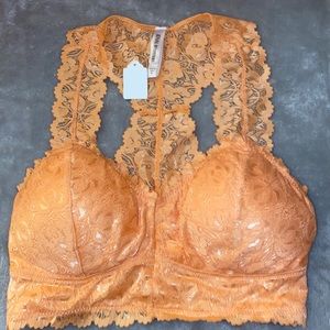 Coral/ pink lace brallet